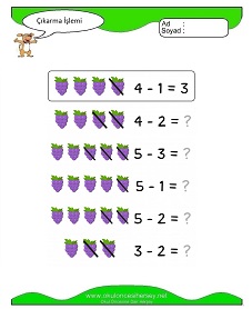 Çıkarma İşlemi Çalışma Sayfaları